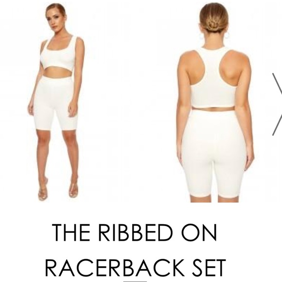 LAST ONE Naked Wardrobe Ribbed racerback short set - Picture 7 of 7